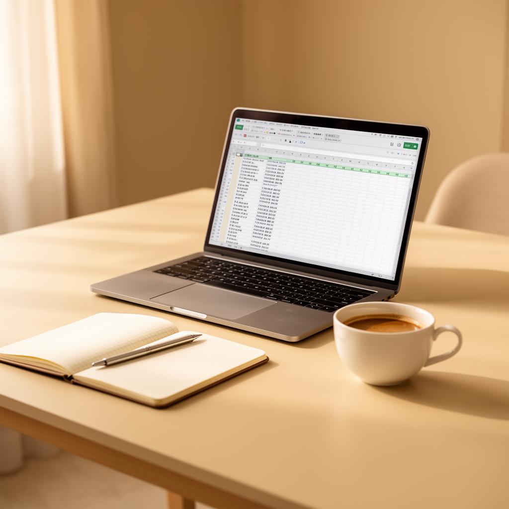 Calm workspace with laptop and notebook